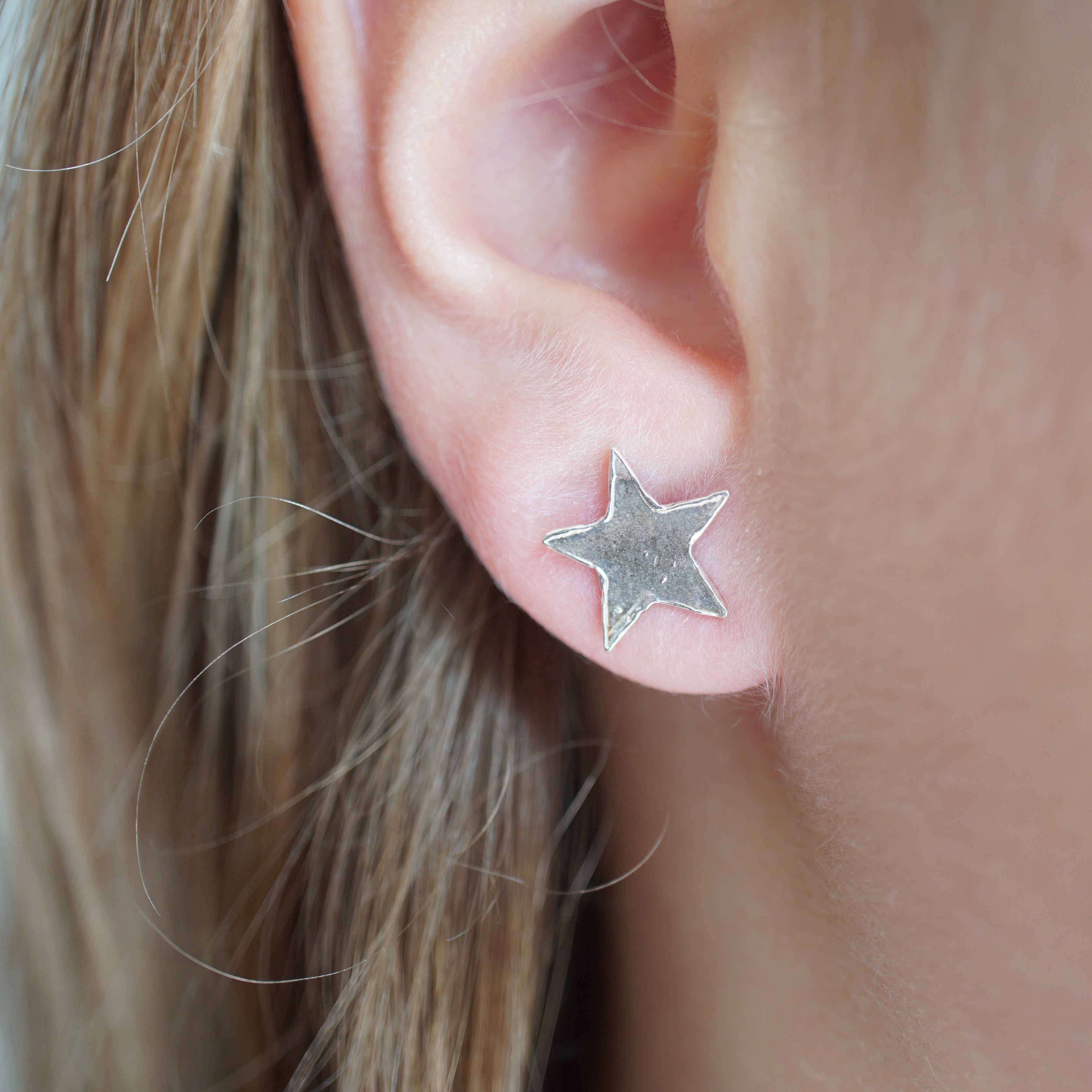 Aros estrellas de plata