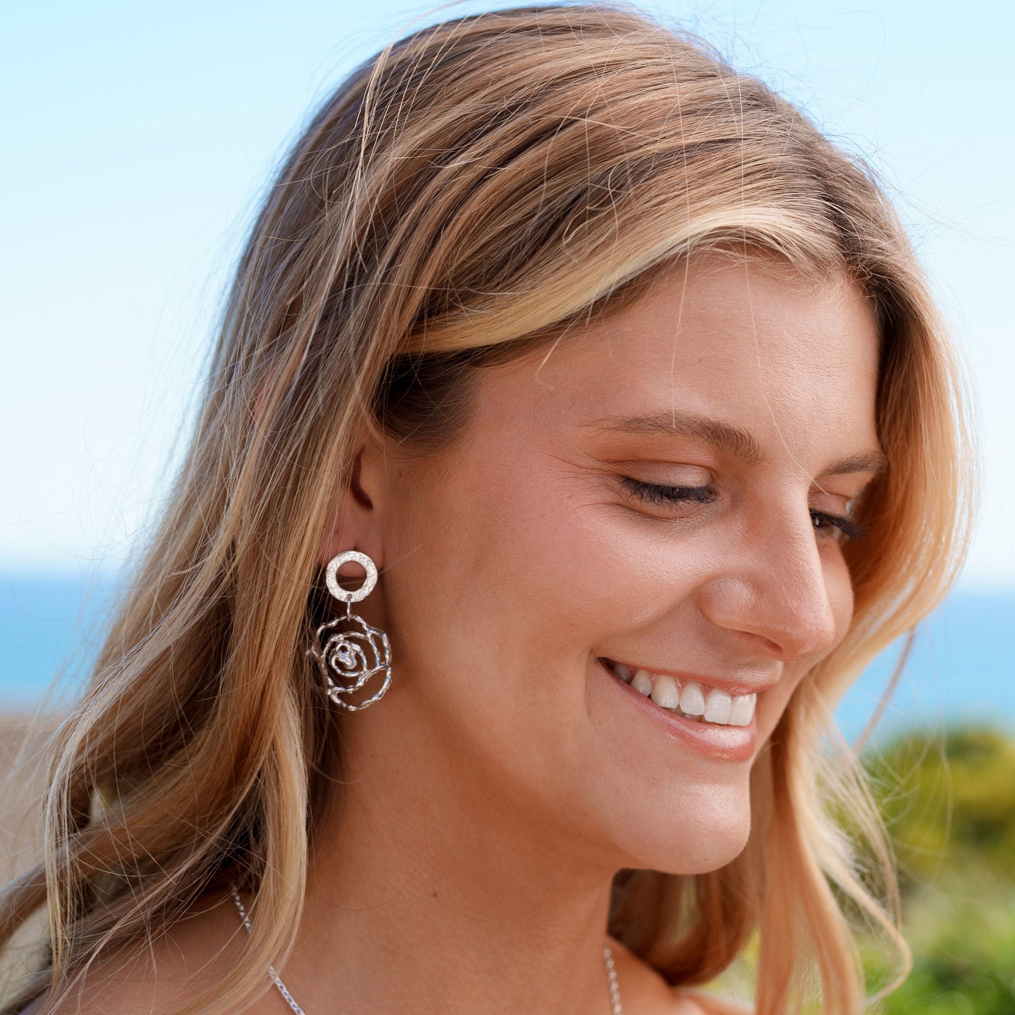 Aros Flor plata